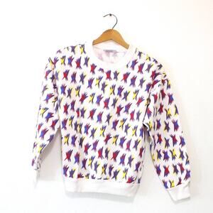 Vintage Geometric Star Sweatshirt Small